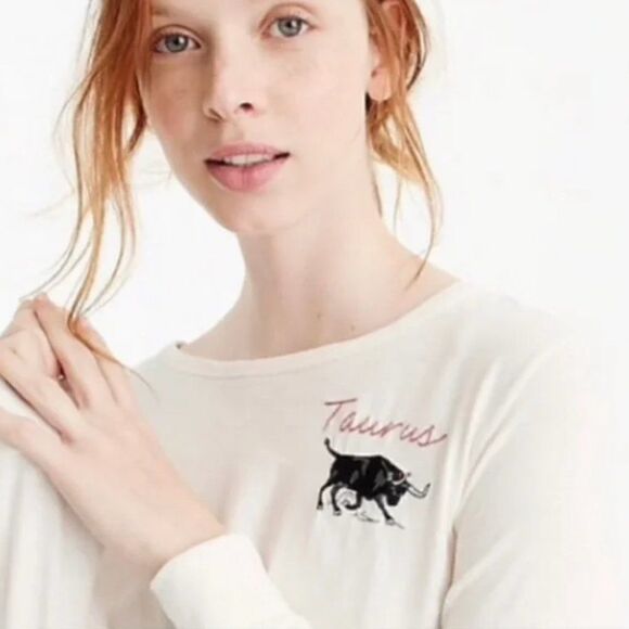 J. Crew Embroidered Taurus Shirt, Size Small - Picture 2 of 6